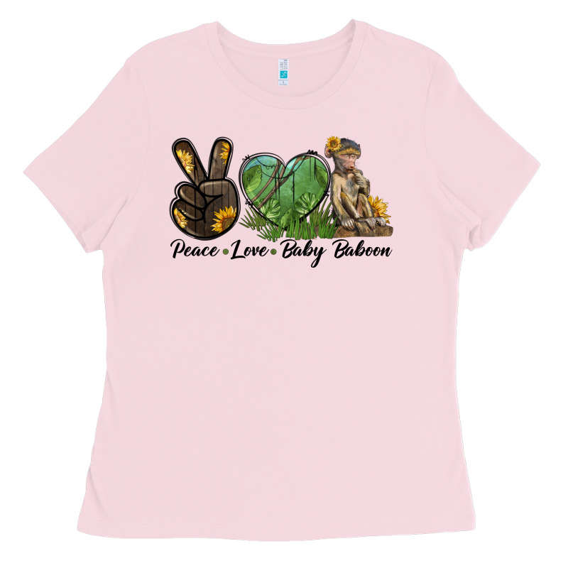 Peace Love Baby Baboon Ladies Tee by LillyAllenDesigns | Teevron
