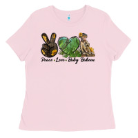 Bubblegum Pink Peace Love Baby Baboon Ladies Tee - LillyAllenDesigns
