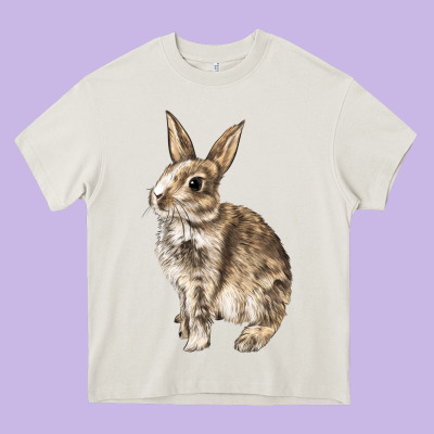 Rabbit Heavy Core Tee Designed By Lillyallendesigns