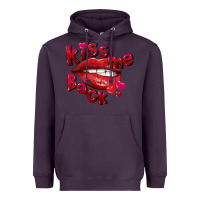 Plum Kiss me back Valentine's Day Heavyweight Hoodie - FaDigitalArtStudio