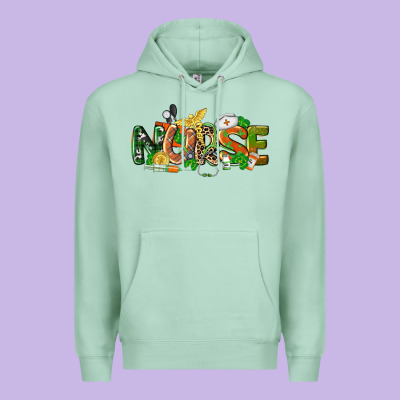 St. Patrick's Day Nurse Premium Hoodie Designed By Cowgirlartshop