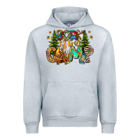 Heather Grey Born To Camp Urban Hoodie - CowhideDigitalArt