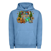 Pigment Pebble Blue Born To Camp Urban Hoodie - CowhideDigitalArt