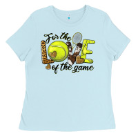 Baby Blue for the love of the game tennis Ladies Tee - BarkalooDesign