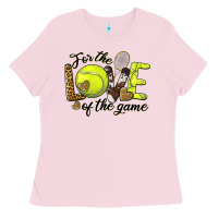 Bubblegum Pink for the love of the game tennis Ladies Tee - BarkalooDesign