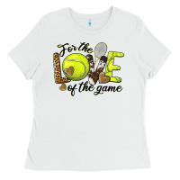 White for the love of the game tennis Ladies Tee - BarkalooDesign