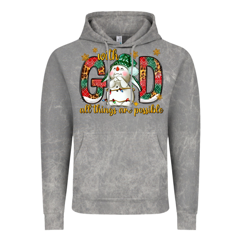 With God All Things Are Possible With Snowman Vintage Hoodie by NancyCooperArtShop | Teevron