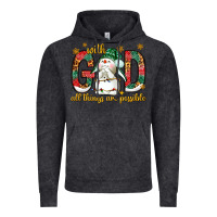 Vintage Black With God all things are possible with snowman Vintage Hoodie - NancyCooperArtShop