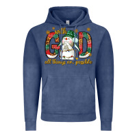 Vintage Denim With God all things are possible with snowman Vintage Hoodie - NancyCooperArtShop
