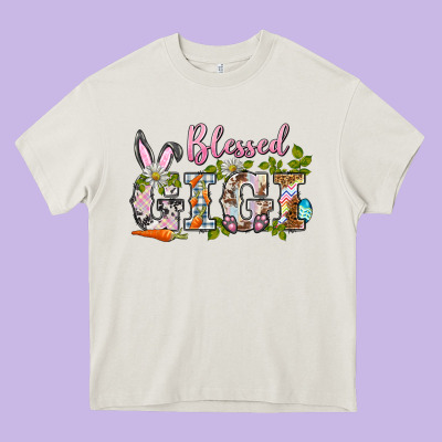 Blessed Gigi Easter Heavy Core Tee Designed By Barkaloodesign