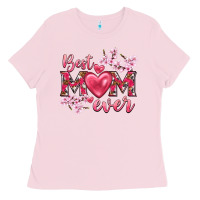 Bubblegum Pink best mom ever Ladies Tee - NancyCooperArtShop