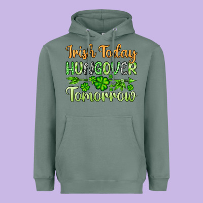 St. Patrick's Irish Today Hungover Tomorrow Heavyweight Hoodie Designed By Oliviacreatesart