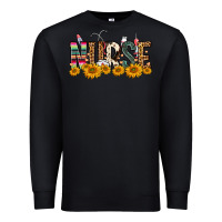 Black Western Nurse Sunflower Premium Sweatshirt - FaDigitalArtStudio