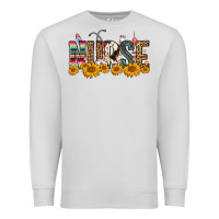 Dove Grey Western Nurse Sunflower Premium Sweatshirt - FaDigitalArtStudio