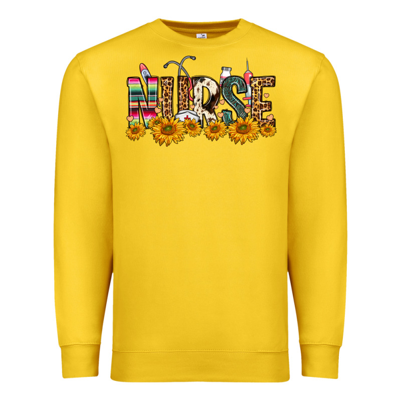 Western Nurse Sunflower Premium Sweatshirt by FaDigitalArtStudio | Teevron