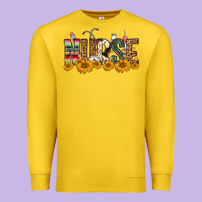 Western Nurse Sunflower Premium Sweatshirt Designed By Fadigitalartstudio