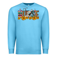 Ocean Blue Western Nurse Sunflower Premium Sweatshirt - FaDigitalArtStudio