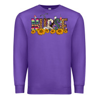 Purple Western Nurse Sunflower Premium Sweatshirt - FaDigitalArtStudio