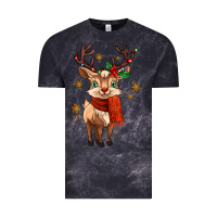 Cloud Black reindeer in christmas Vintage Tee - MaliasSmallBusiness