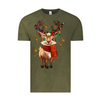 Vintage Olive reindeer in christmas Vintage Tee - MaliasSmallBusiness