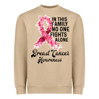 In This Family Fights Alone Breast Cancer Awareness Heavyweight Sweatshirt | Teevron