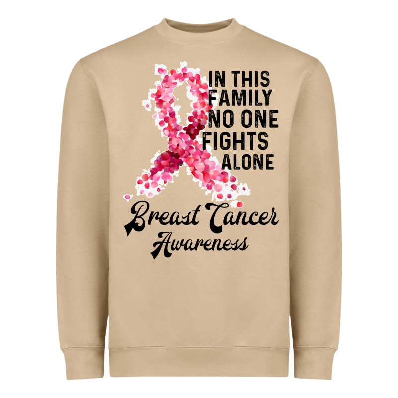 In This Family Fights Alone Breast Cancer Awareness Heavyweight Sweatshirt by Bettercallsaul | Teevron