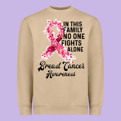 In This Family Fights Alone Breast Cancer Awareness Heavyweight Sweatshirt Designed By Bettercallsaul