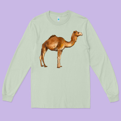 Camel Long Sleeve Tee Designed By Barkaloodesign