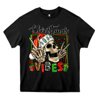 Black christmas vibes skeleton Heavy Core Tee - Jasminsmagicworld