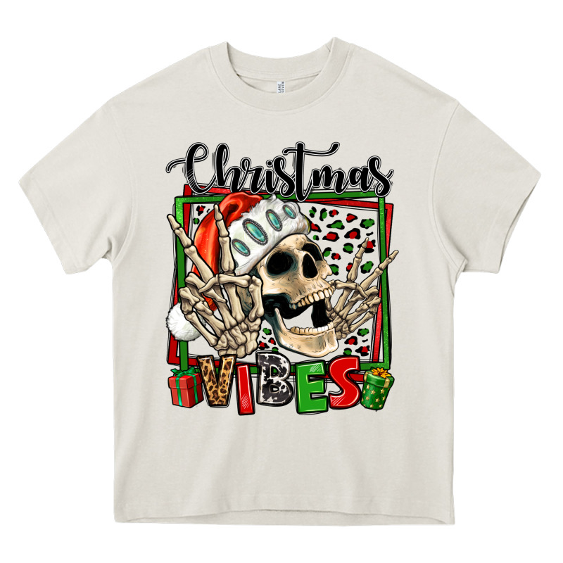 Christmas Vibes Skeleton Heavy Core Tee by Jasminsmagicworld | Teevron