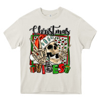 Cream christmas vibes skeleton Heavy Core Tee - Jasminsmagicworld