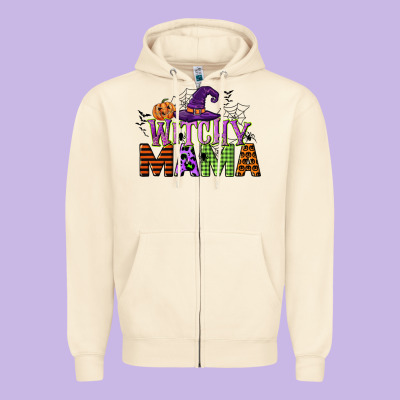 Witchy Mama Zipper Hoodie Designed By Cowgirlartshop