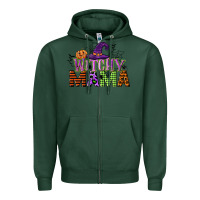Sports Green witchy mama Zipper Hoodie - CowGirlArtShop