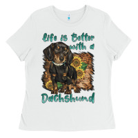 White life is better with a dachshund Ladies Tee - BarkalooDesign