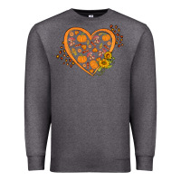 Charcoal Heather Western Autumn Heart Premium Sweatshirt - FaDigitalArtStudio