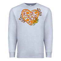 Heather Grey Western Autumn Heart Premium Sweatshirt - FaDigitalArtStudio