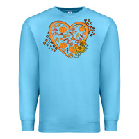 Ocean Blue Western Autumn Heart Premium Sweatshirt - FaDigitalArtStudio