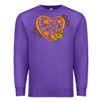 Purple Western Autumn Heart Premium Sweatshirt - FaDigitalArtStudio