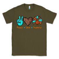 Army Green peace love thankful Classic Tee - JahusDesignShop