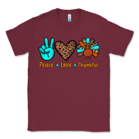 Burgundy peace love thankful Classic Tee - JahusDesignShop