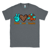 Charcoal Heather peace love thankful Classic Tee - JahusDesignShop