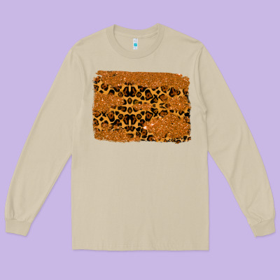 Leopard Glitter Background Long Sleeve Tee Designed By Ranaportraitstore