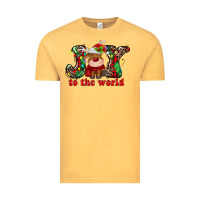 Vintage Mustard joy to the world christmas deer Vintage Tee - MaliasSmallBusiness