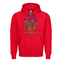 Red witches monsters goblins and screams its almost halloween Zipper Hoodie - CowGirlArtShop
