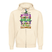 Sandshell witches monsters goblins and screams its almost halloween Zipper Hoodie - CowGirlArtShop