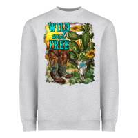 Heather Grey wild and free cowgirl boots Heavyweight Sweatshirt - RanaPortraitStore