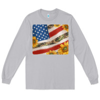 Moon Dust american flag sunflowers and canouflage print veteran mousepad Long Sleeve Tee - Jasminsmagicworld