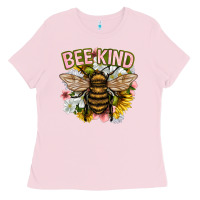 Bubblegum Pink bee kind Ladies Tee - NancyCooperArtShop