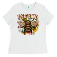 White bee kind Ladies Tee - NancyCooperArtShop