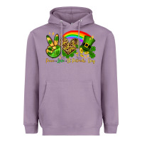Lavender Peace love St. Patrick's Day Heavyweight Hoodie - OliviaCreatesArt